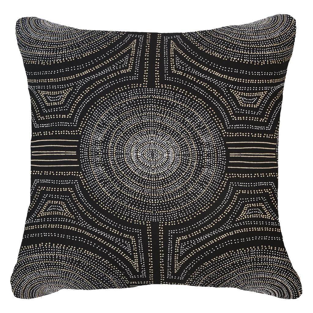 Bandhini Homewear Design Dreamtime Aboriginal Dot Black Lounge Cushion 55 x 55 cm | Accessories | app store dev @@ABC ///[option4] 十月五日 11:53 