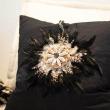 Load image into Gallery viewer, Bandhini Homewear Design Feather Shell Black Juju Black Lounge Cushion 55 x 55cm | Accessories | app store dev @@ABC ///[option4] 十月五日 11:53 
