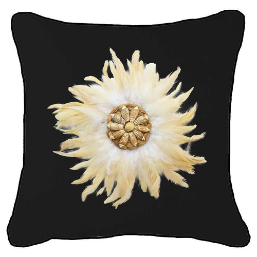 Bandhini Homewear Design Feather Shell White Juju Black Lounge Cushion 55 x 55cm | Accessories | app store dev @@ABC ///[option4] 十月五日 11:53 