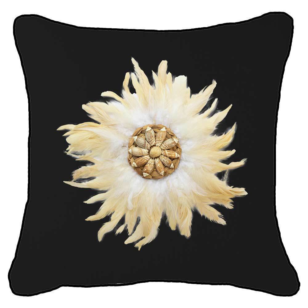 Bandhini Homewear Design Feather Shell White Juju Black Lounge Cushion 55 x 55cm | Accessories | app store dev @@ABC ///[option4] 十月五日 11:53 