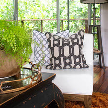 Load image into Gallery viewer, Bandhini Homewear Design Hexagon Scroll Black Lounge Cushion 55 x 55cm | Accessories | app store dev @@ABC ///[option4] 十月五日 11:53 
