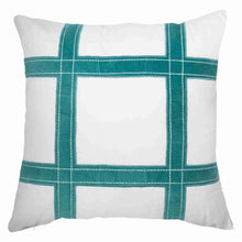 Load image into Gallery viewer, Bandhini Homewear Design Linen Grid Peacock Lounge Cushion 55x55cm | Accessories | app store dev @@ABC ///[option4] 十月五日 11:53 

