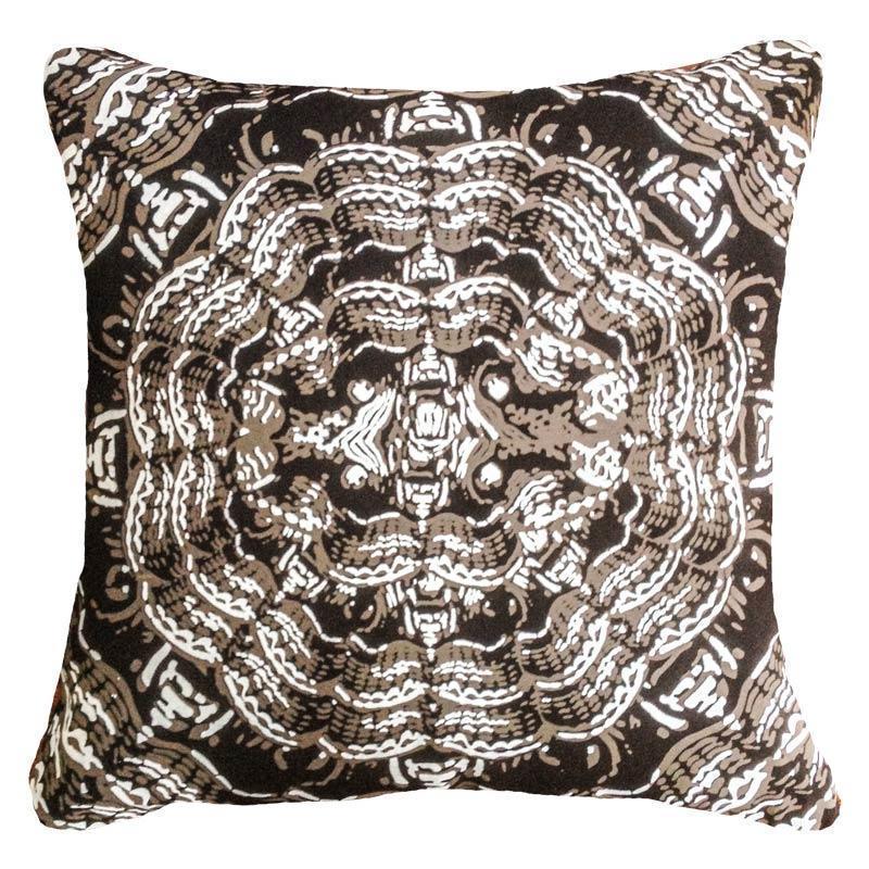 Bandhini Homewear Design Brahmin Moth Screenprint Chocolate Cushion | Accessories | app store dev @@ABC ///[option4] 十月五日 11:53 