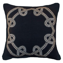 Load image into Gallery viewer, Bandhini Homewear Design Dot Chain Knot Black Lounge Cushion 55x55cm | Accessories | app store dev @@ABC ///[option4] 十月五日 11:53 
