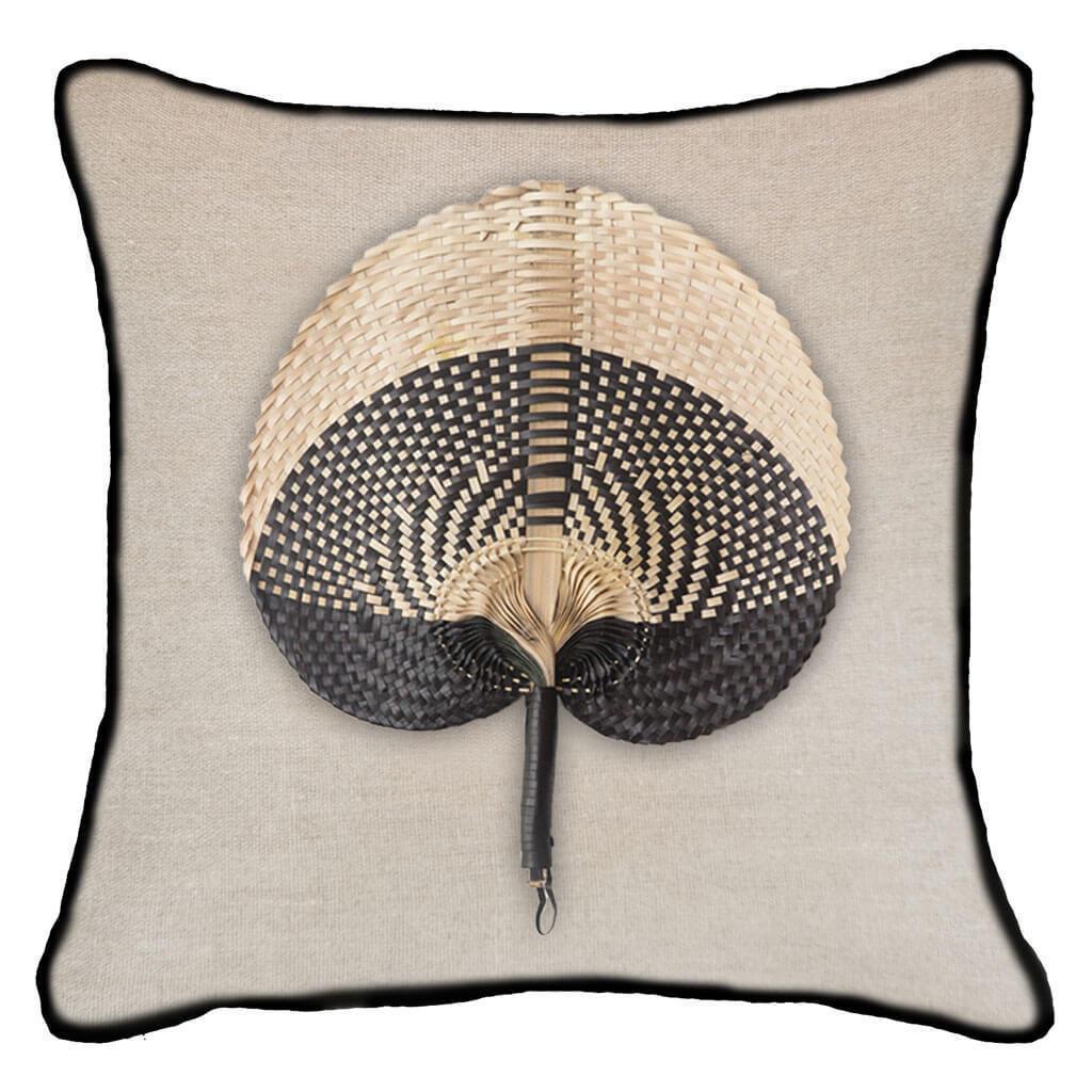 Bandhini Homewear Design Fan Black on Natural Lounge Cushion 55 x 55 cm | Accessories | app store dev @@ABC ///[option4] 十月五日 11:53 