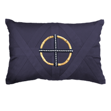 Load image into Gallery viewer, Bandhini Homewear Design Bamboo Ring Navy Lumber Cushion 35 x 53 cm | Accessories | app store dev @@ABC Navy/14 x 21//[option4] 十月五日 11:53 

