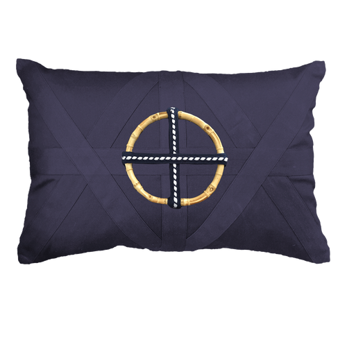 Bandhini Homewear Design Bamboo Ring Navy Lumber Cushion 35 x 53 cm | Accessories | app store dev @@ABC Navy/14 x 21//[option4] 十月五日 11:53 