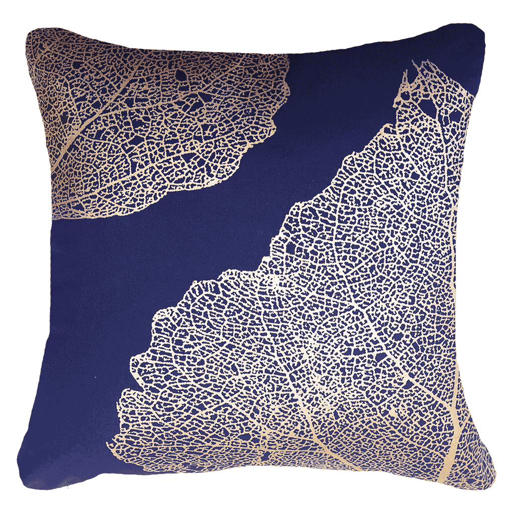 Bandhini Homewear Design Bone Leaf Navy Lounge Cushion 55x55cm | Accessories | app store dev @@ABC ///[option4] 十月五日 11:53 