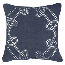 Load image into Gallery viewer, Bandhini Homewear Design Dot Chain Knot Navy Lounge Cushion 55x55cm | Accessories | app store dev @@ABC ///[option4] 十月五日 11:53 
