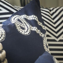 Load image into Gallery viewer, Bandhini Homewear Design Dot Chain Knot Navy Lounge Cushion 55x55cm | Accessories | app store dev @@ABC ///[option4] 十月五日 11:53 
