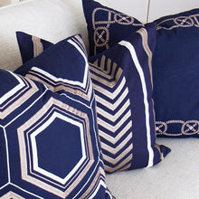 Load image into Gallery viewer, Bandhini Homewear Design Arrow Hexagon Navy Lounge Cushion | Accessories | app store dev @@ABC ///[option4] 十月五日 11:53 

