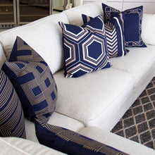 Load image into Gallery viewer, Bandhini Homewear Design Arrow Hexagon Navy Lounge Cushion | Accessories | app store dev @@ABC ///[option4] 十月五日 11:53 
