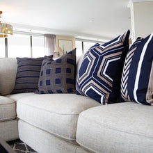 Load image into Gallery viewer, Bandhini Homewear Design Arrow Hexagon Navy Lounge Cushion | Accessories | app store dev @@ABC ///[option4] 十月五日 11:53 
