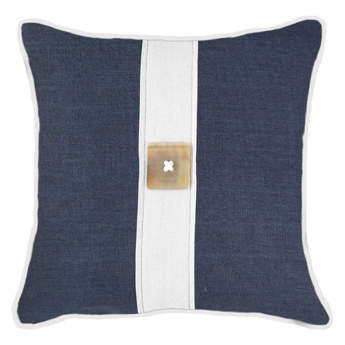 Bandhini Homewear Design Horn Button Navy Linen Lounge Cushion 55x55cm | Accessories | app store dev @@ABC ///[option4] 十月五日 11:53 