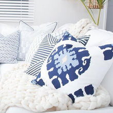 Load image into Gallery viewer, Bandhini Homewear Design Inner Ikat Navy Lounge Cushion 55x55cm | Accessories | app store dev @@ABC ///[option4] 十月五日 11:53 
