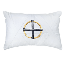 Load image into Gallery viewer, Bandhini Homewear Design Bamboo Ring Navy Lumber Cushion 35 x 53 cm | Accessories | app store dev @@ABC White/14 x 21//[option4] 十月五日 11:53 

