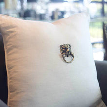Load image into Gallery viewer, Bandhini Homewear Design Lion Head White Linen Lounge Cushion 55 x 55cm | Accessories | app store dev @@ABC ///[option4] 十月五日 11:53 
