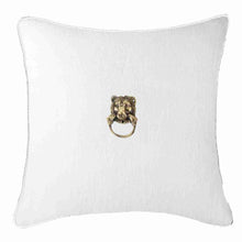 Load image into Gallery viewer, Bandhini Homewear Design Lion Head White Linen Lounge Cushion 55 x 55cm | Accessories | app store dev @@ABC ///[option4] 十月五日 11:53 
