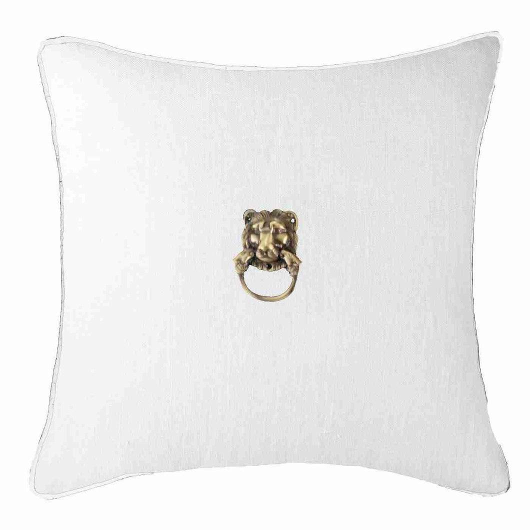 Bandhini Homewear Design Lion Head White Linen Lounge Cushion 55 x 55cm | Accessories | app store dev @@ABC ///[option4] 十月五日 11:53 