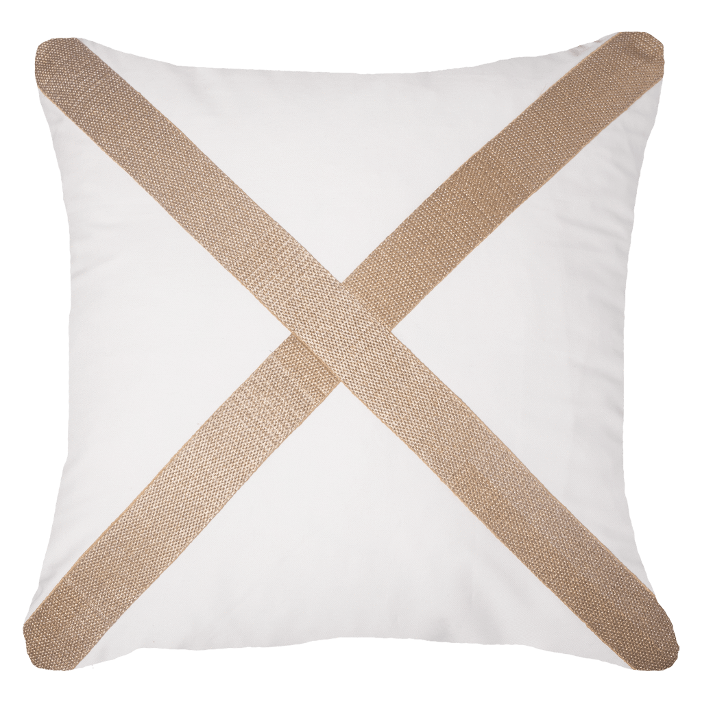 Bandhini Homewear Design Braid Gold Cross White Lounge Cushion 55 x 55 cm | Accessories | app store dev @@ABC ///[option4] 十月五日 11:53 