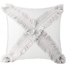Load image into Gallery viewer, Bandhini Homewear Design Fringe Cross White Lounge Cushion 55 x 55 cm | Accessories | app store dev @@ABC ///[option4] 十月五日 11:53 
