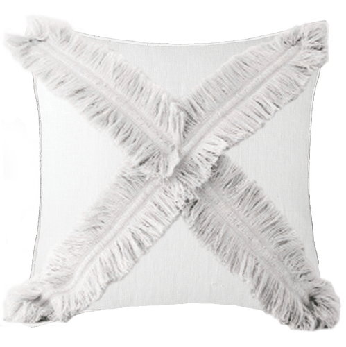 Bandhini Homewear Design Fringe Cross White Lounge Cushion 55 x 55 cm | Accessories | app store dev @@ABC ///[option4] 十月五日 11:53 