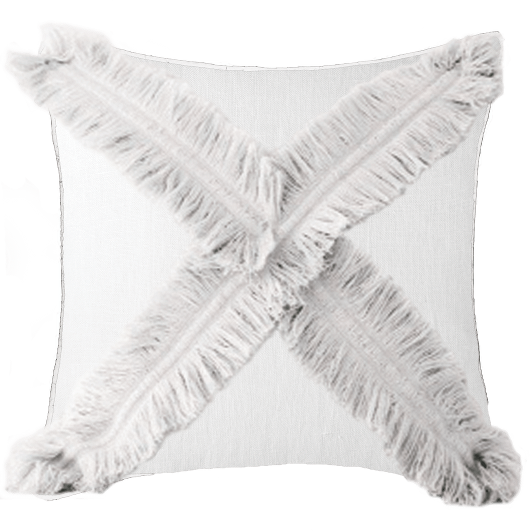 Bandhini Homewear Design Fringe Cross White Lounge Cushion 55 x 55 cm | Accessories | app store dev @@ABC ///[option4] 十月五日 11:53 
