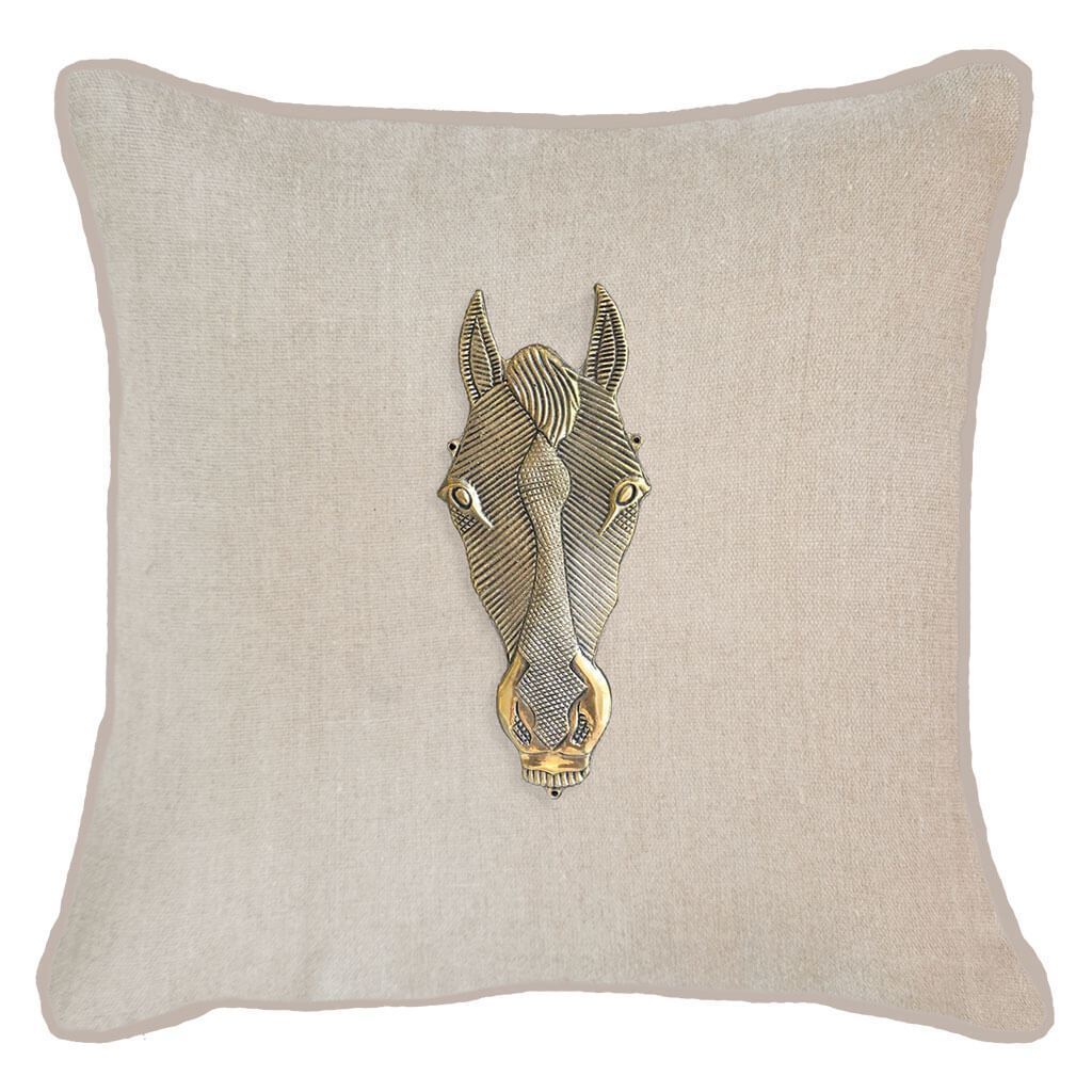 Bandhini Homewear Design Horse Head Natural Lounge Cushion 55x55cm | Accessories | app store dev @@ABC ///[option4] 十月五日 11:53 