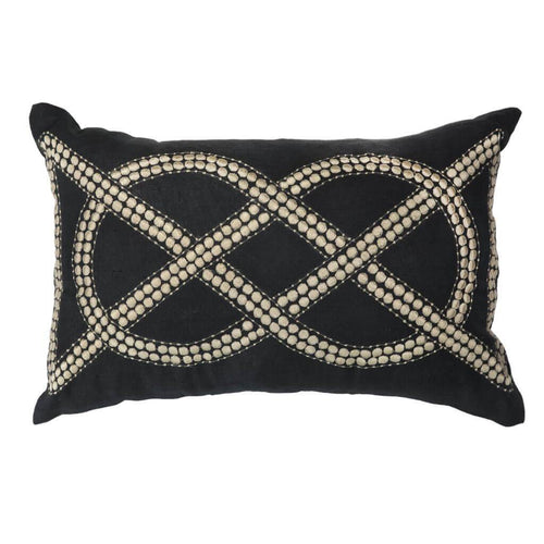 Bandhini Homewear Design Dot Chain Knot Black Lumber Cushion 35 x 53 cm | Accessories | app store dev @@ABC ///[option4] 十月五日 11:53 