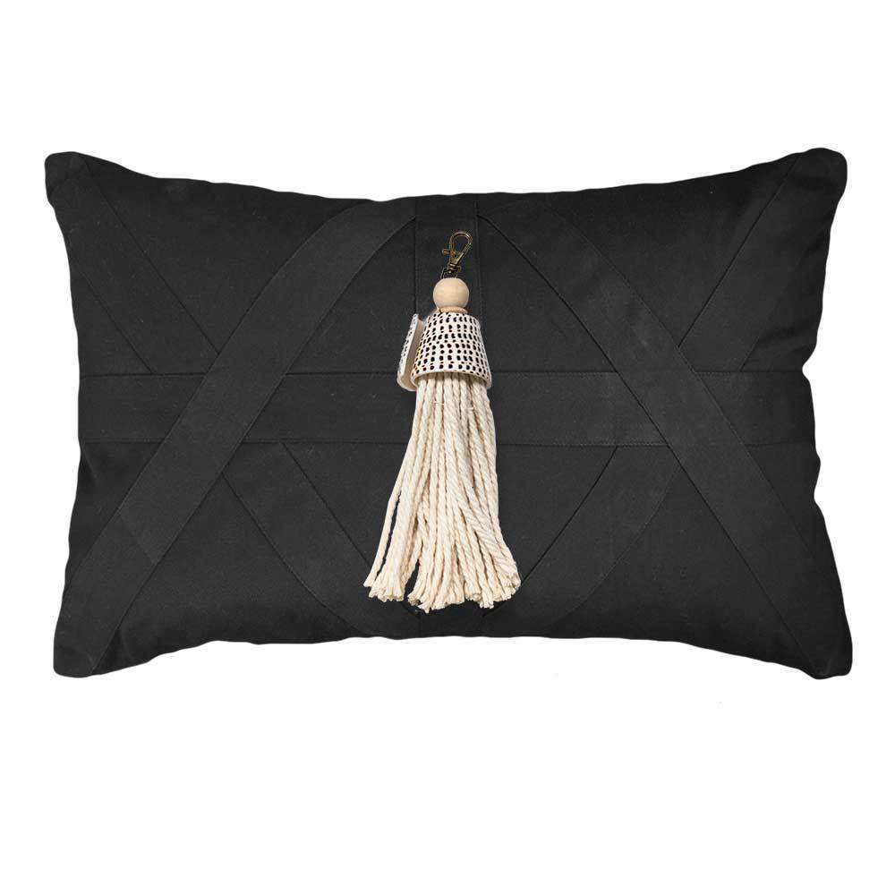 Bandhini Homewear Design Shell Junonia White Tassel on Black Lumber Cushion 35 x 53 cm | Accessories | app store dev @@ABC ///[option4] 十月五日 11:53 