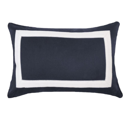 Bandhini Homewear Design Denim Square Patch Navy White Lumber Cushion 35 x 53 cm | Accessories | app store dev @@ABC ///[option4] 十月五日 11:53 