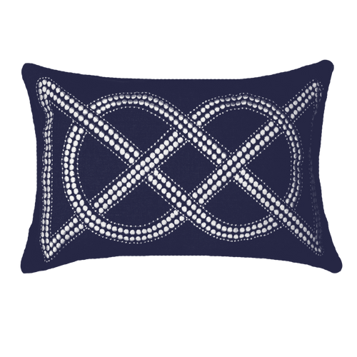 Bandhini Homewear Design Dot Chain Knot Navy Lumber Cushion 35x53cm | Accessories | app store dev @@ABC ///[option4] 十月五日 11:53 