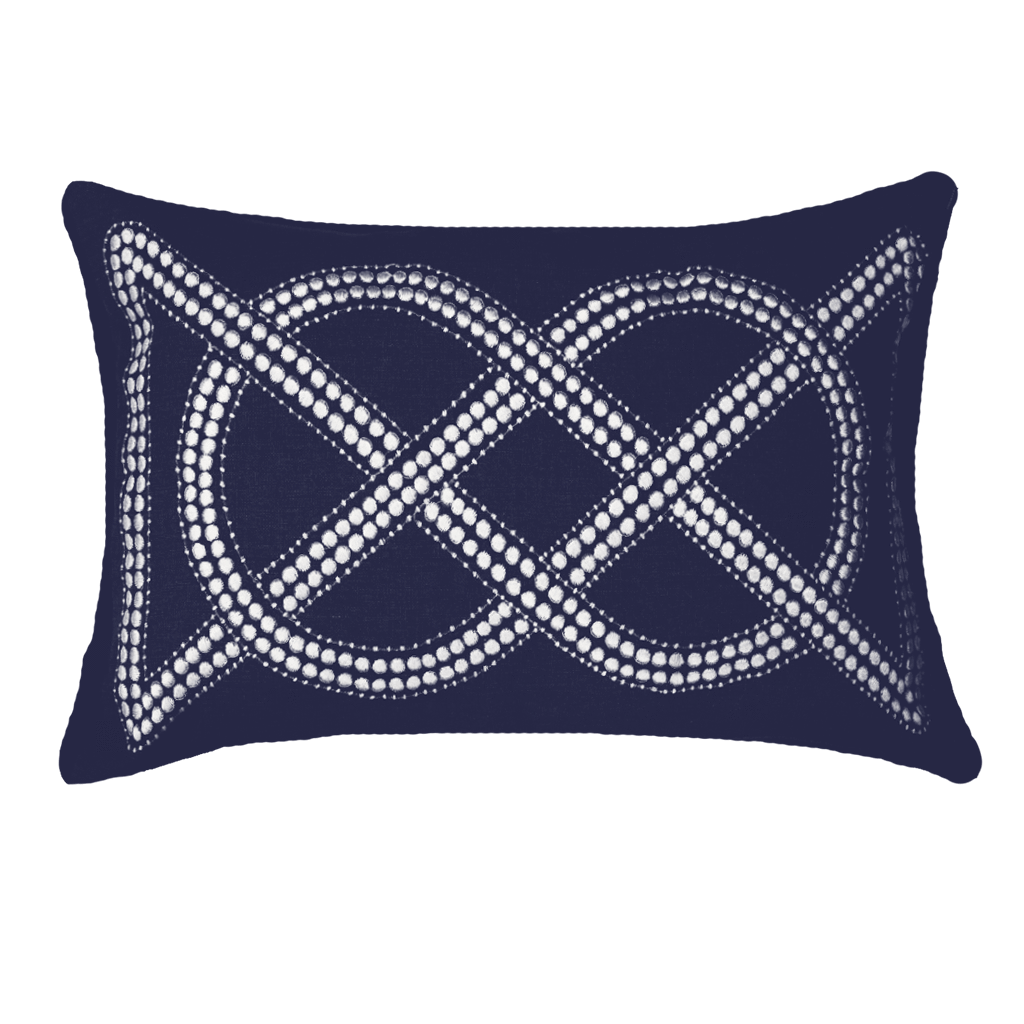 Bandhini Homewear Design Dot Chain Knot Navy Lumber Cushion 35x53cm | Accessories | app store dev @@ABC ///[option4] 十月五日 11:53 