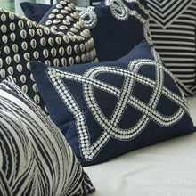 Load image into Gallery viewer, Bandhini Homewear Design Dot Chain Knot Navy Lumber Cushion 35x53cm | Accessories | app store dev @@ABC ///[option4] 十月五日 11:53 
