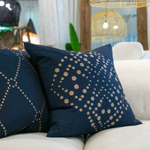Load image into Gallery viewer, Bandhini Homewear Design Dot Flower Navy Medium Cushion 50 x 50 cm | Accessories | app store dev @@ABC ///[option4] 十月五日 11:53 
