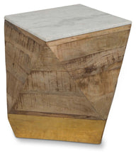 Load image into Gallery viewer, Home &amp; Giftware Geo Mango Wood Side Table with White Marble | Living | app store dev @@ABC ///[option4] 十月五日 11:53 
