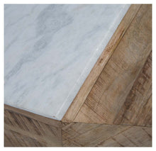 Load image into Gallery viewer, Home &amp; Giftware Geo Mango Wood Side Table with White Marble | Living | app store dev @@ABC ///[option4] 十月五日 11:53 
