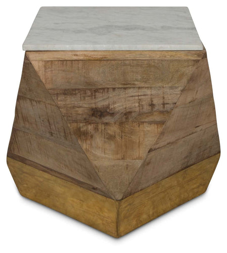 Home & Giftware Geo Mango Wood Side Table with White Marble | Living | app store dev @@ABC ///[option4] 十月五日 11:53 