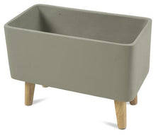 Load image into Gallery viewer, Home &amp; Giftware Concrete Rectangular Planter Box on Wood Legs - Grey/Natural | Accessories | app store dev @@ABC ///[option4] 十月五日 11:53 

