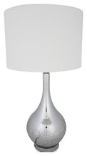 Load image into Gallery viewer, Home &amp; Giftware Chrome Metal Bottle Table Lamp with Linen Shade - Chrome | Lighting | app store dev @@ABC ///[option4] 十月五日 11:53 
