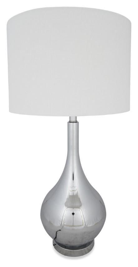 Home & Giftware Chrome Metal Bottle Table Lamp with Linen Shade - Chrome | Lighting | app store dev @@ABC ///[option4] 十月五日 11:53 