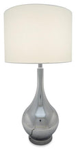 Load image into Gallery viewer, Home &amp; Giftware Chrome Metal Bottle Table Lamp with Linen Shade - Chrome | Lighting | app store dev @@ABC ///[option4] 十月五日 11:53 
