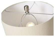 Load image into Gallery viewer, Home &amp; Giftware Contemporary Tall Metal Table Lamp with Oatmeal Linen Shade - Brush Nickel Finish | Lighting | app store dev @@ABC ///[option4] 十月五日 11:53 

