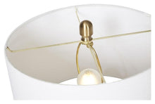Load image into Gallery viewer, Home &amp; Giftware Brass Metal Beaten Table Lamp with White Linen Shade - Brass Metal | Lighting | app store dev @@ABC ///[option4] 十月五日 11:53 
