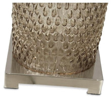 Load image into Gallery viewer, Home &amp; Giftware Elle Tall Glass &amp; Metal Table Lamp with Cream Linen Shade - Smoke Glass | Lighting | app store dev @@ABC ///[option4] 十月五日 11:53 
