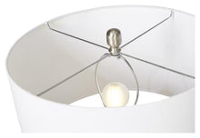 Load image into Gallery viewer, Home &amp; Giftware Elle Tall Glass &amp; Metal Table Lamp with Cream Linen Shade - Smoke Glass | Lighting | app store dev @@ABC ///[option4] 十月五日 11:53 
