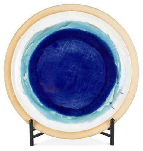 Home & Giftware Ceramic Azure Glazed Plate with Stand - Blue/Natural | Accessories | app store dev @@ABC ///[option4] 十月五日 11:53 