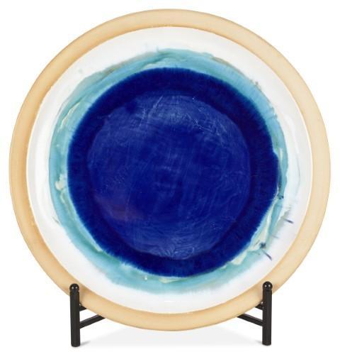 Home & Giftware Ceramic Azure Glazed Plate with Stand - Blue/Natural | Accessories | app store dev @@ABC ///[option4] 十月五日 11:53 