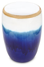 Load image into Gallery viewer, Home &amp; Giftware Ceramic Azure Glazed Stool - Blue/Natural | Living | app store dev @@ABC ///[option4] 十月五日 11:53 
