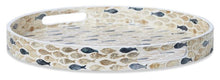 Load image into Gallery viewer, Home &amp; Giftware Fish Capiz Shell Serving Tray with Handles - Ivory/Blue | Accessories | app store dev @@ABC ///[option4] 十月五日 11:53 

